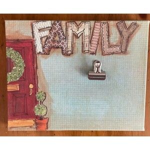 FAMILY CLIP 8"X10" size holds smaller photo Front Door CANVAS FRAME GLORYHAUS